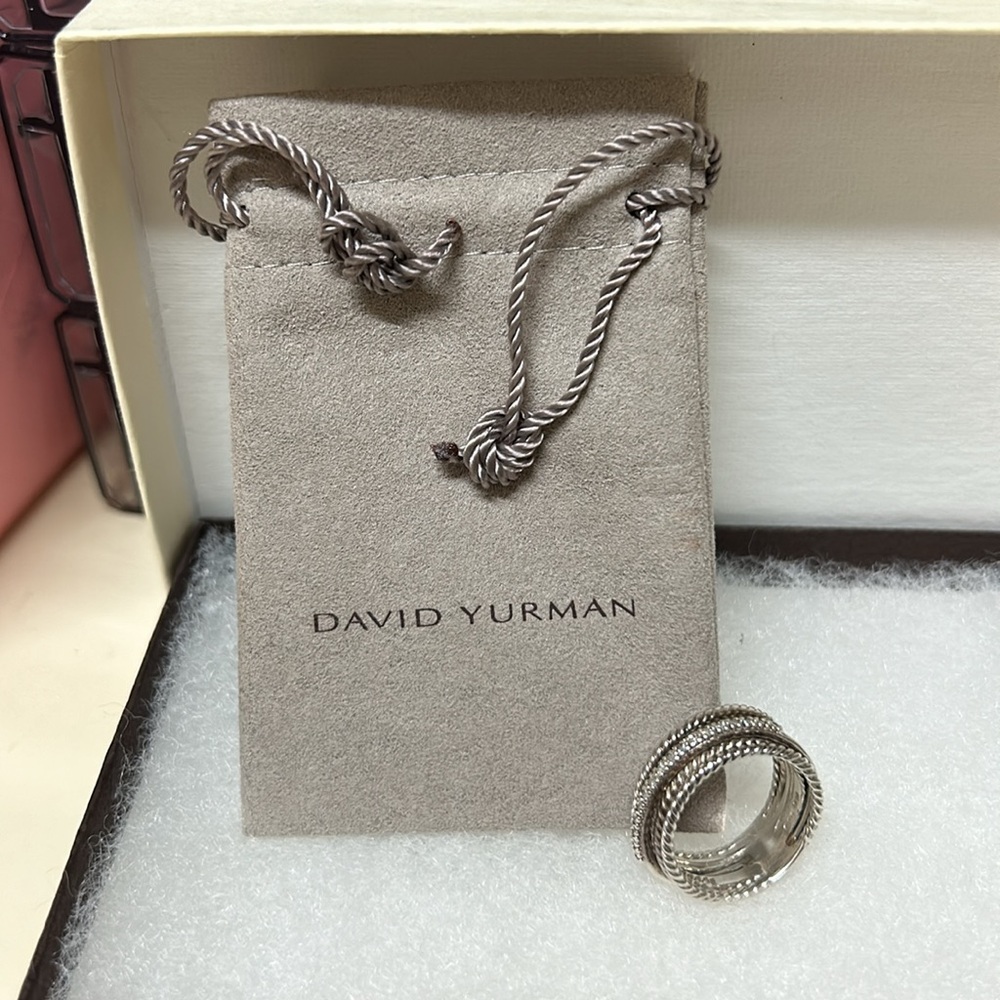 David Yurman Crossover Ring with Pave Diamonds
